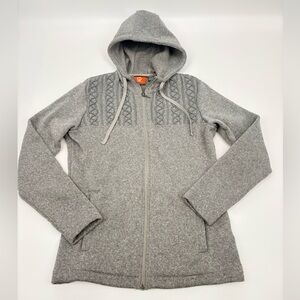 Merrell Heather Gray Knit Hoodie sweater jacket